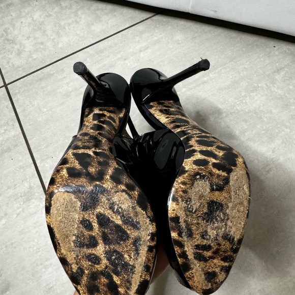 Dolce & Gabbana Sling Back Peep Toe  Leopard Sole Heel size 38